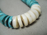 Best Vintage Native American Navajo Bisbee Turquoise Sterling Silver Jacla Necklace Old-Nativo Arts