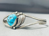 Wonderful Vintage Native American Navajo Sleeping Beauty Turquoise Sterling Silver Bracelet-Nativo Arts
