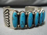 Roy Begay Vintage Native American Navajo Torpedo Turquoise Sterling Silver Bracelet Cuff-Nativo Arts