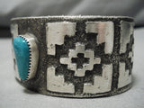 Super Heavy!! Native American Turquoise Sterling Silver Bracelet Cuff-Nativo Arts