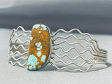 Hypnotic Native American Navajo 8 Turquoise Sterling Silver Waves Bracelet-Nativo Arts