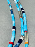 Singer Vintage Native American Navajo Long Turquoise Sterling Silver Necklace-Nativo Arts