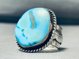 Eye Catching Vintage Native American Navajo Turquoise Sterling Silver Leaf Ring-Nativo Arts