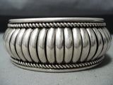 Superb Vintage Native American Navajo Sterling Silver Solid Cuff-Nativo Arts