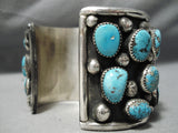 Mind Blowing Native American Buffalo Turquoisen Sterling Silver Bracelet-Nativo Arts