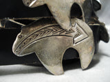 Exceptional Vintage Native American Navajo Sterling Silver Bears Concho Belt Old-Nativo Arts