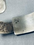 Important Vintage Signed Native American Navajo Abalone Spiny Sterling Silver Bracelet-Nativo Arts