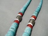 Rare Longer!! Vintage Navajo Spiderweb Turquoise Native American Necklace-Nativo Arts