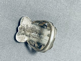 Native American Phenomenal Vintage Navajo Pilot Mountain Turquoise Sterling Silver Ring-Nativo Arts
