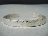 Hand Hammered Vintage Navajo Sterling Silver Bracelet Native American Old-Nativo Arts