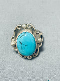 Wonderful Vintage Native American Navajo Red Mountain Turquoise Sterling Silver Ring-Nativo Arts