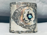Important Vintage Native American Kewa Rose Pedal Sterling Silver Turquoise Bracelet-Nativo Arts