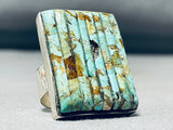 Important Vintage Native American Navajo Royston Turquoise Sterling Silver Inlay Ring-Nativo Arts