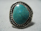 Amazing Vintage Native American Navajo Turquoise Sterling Silver Ring Old-Nativo Arts