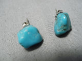 Exquisite Vintage Native American Navajo Turquoise Sterling Silver Earrings-Nativo Arts