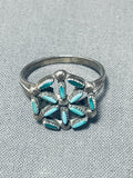 One Of The Most Unique Early 1900's Vintage Native American Zuni Turquoise Sterling Silver Ring-Nativo Arts