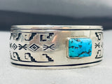 Magnificent Native American Navajo Sleeping Beauty Turquoise Sterling Silver Bracelet-Nativo Arts