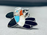 Free Bird Vintage Native American Zuni Turquoise Sterling Silver Hummingbird Ring-Nativo Arts