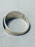 Midnight Two Pueblo Vintage Native American Navajo Sterling Silver Inlay Ring-Nativo Arts
