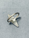 Superb Vintage Native American Zuni Inlay Pipestone Mother Of Pearl Sterling Silver Ring-Nativo Arts