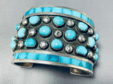 One Of The Best Vintage Native American Zuni Museum Quality Turquoise Sterling Silver Bracelet-Nativo Arts