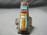 Museum Vintage Native American Navajo Turquoise Inlay Sterling Silver Ring-Nativo Arts