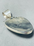 Superb Native American Navajo Signed Kingman Turquoise Sterling Silver 12kgf Pendant-Nativo Arts
