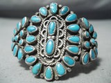 Very Small Wrist Vintage Native American Navajo Turquoise Sterling Silver Baby Bracelet Old-Nativo Arts