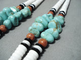 Dramatic Vintage Santo Domingo Royston Turquoise Necklace Native American Old-Nativo Arts