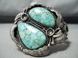 Huge High Grade Vintage Native American Navajo Carico Lake Turquoise Sterling Silver Bracelet-Nativo Arts