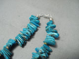 Vibrant Navajo Turquoise Teardrop Sterling Silver Necklace Native American-Nativo Arts