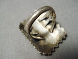 One Of The Best Vintage Native American Navajo Snake Eyes Turquoise Zuni Sterling Silver Ring-Nativo Arts