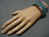 Tremendous Vintage Native American Navajo Sky Blue Turquoise Sterling Silver Bracelet-Nativo Arts