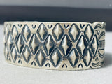 Enticing Detailed Native American Navajo Sterling Silver Bracelet-Nativo Arts