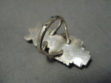 Striking Vintage Navajo Kachina Turquoise Sterling Silver Native American Ring-Nativo Arts