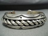 Native American One Of The Best Ever Orville Tsinnie (d.) Sterling Silver Wire Bracelet-Nativo Arts