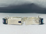 One Of The Most Intricate Ever Native American Navajo Turquoise Sterling Silver Clasp Bracelet-Nativo Arts