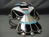 Big Huge Vintage Zuni Native American Turquoise Sterling Silver Bracelet-Nativo Arts