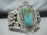 Al Sanchez Native American Navajo Royston Turquoise Sterling Silver Bracelet-Nativo Arts