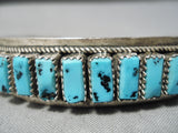 Stunning Vintage Native American Navajo Sleeping Beauty Turquoise Sterling Silver Bracelet-Nativo Arts