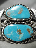 One Of The Best Vintage Native American Navajo Old Kingman Turquoise Sterling Silver Bracelet-Nativo Arts