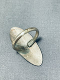 Symbolic Vintage Native American Navajo Turquoise Coral Sterling Silver Inlay Ring Old-Nativo Arts