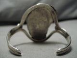 Striking Vintage Native American Navajo Apache Turquoise Sterling Silver Bracelet Old-Nativo Arts