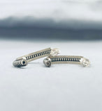 Fantastic Vintage Native American Navajo Hand Wired Sterling Silver Earrings-Nativo Arts