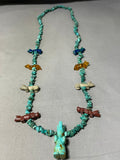 Astounding Vintage Native American Zuni Turquoise Pipestone Amber Fetish Necklace-Nativo Arts