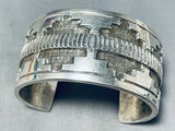 Ricky Martinez Signed Magnificent Vintage Native American Navajo Sterling Silver Bracelet-Nativo Arts