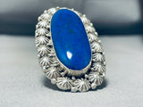 Important Biggest Vintage Native American Navajo Ben Begaye (d) Lapis Sterling Silver Ring-Nativo Arts
