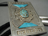 Important Angie Owens Vintage Santo Domingo Native American Turquoise Bolo Tie-Nativo Arts