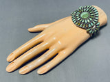 Very Rare Vintage Native American Navajo Green Turquoise Sterling Silver Bracelet-Nativo Arts