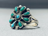 Incredible Vintage Native American Navajo Turquoise Cluster Sterling Silver Ring-Nativo Arts